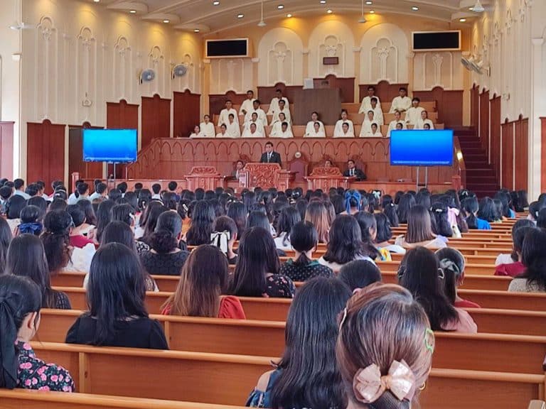 Christian Brotherhood International (CBI) members in Aklan District attentively listen during their special gathering, Kalibo house of worship, June 23, 2024.